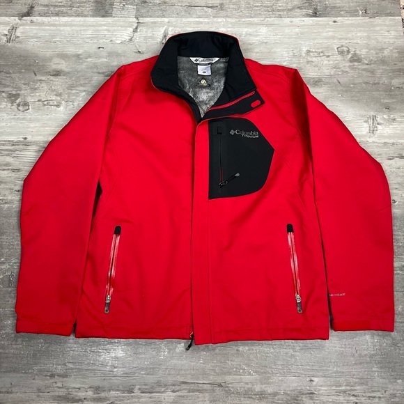 Columbia Titanium Red Black Omni-Heat Jacket L